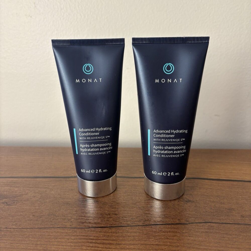 Monat Advanced Hydrating Conditioner With Rejuveniqe Travel Size 2 Fl Oz X2